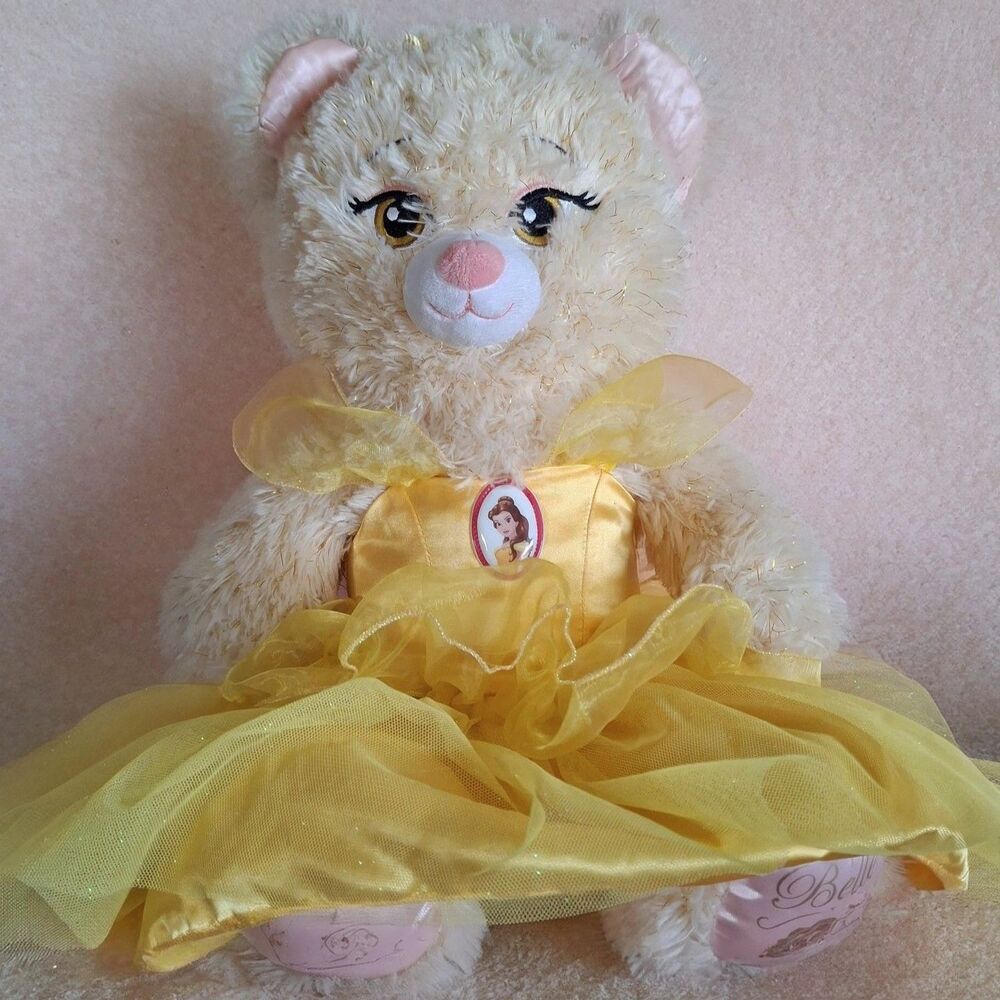 Build A Bear Disney Belle Beauty & The Beast 18" Plush Bear Yellow Princess